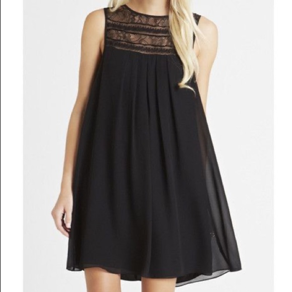 BCBGeneration Lace Trim Babydoll Dress